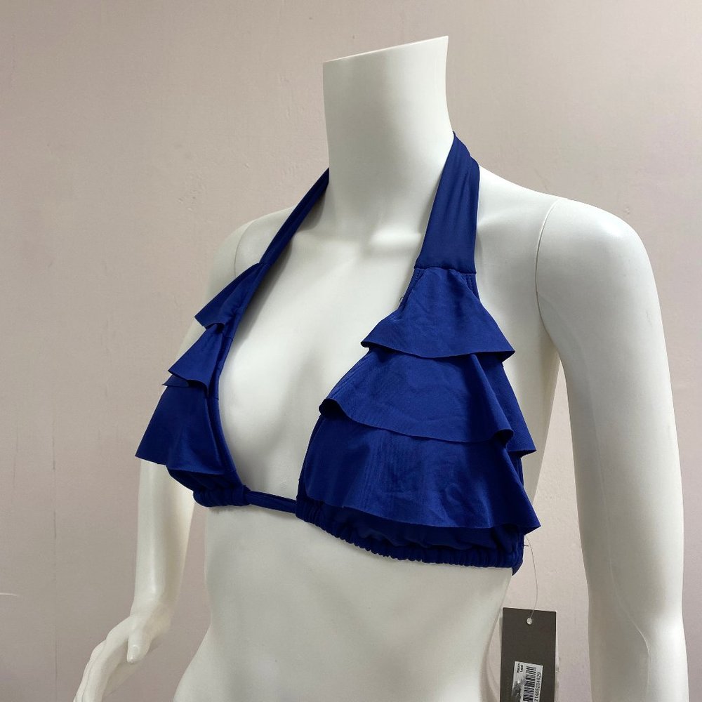 Kenneth Cole Reaction Blue Ruffled Swim Top - Picture 3 of 6